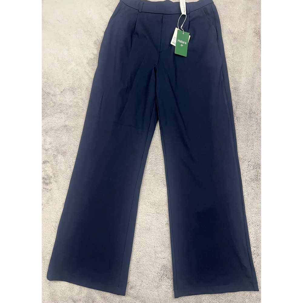 Halara HaloTek Air Navy Blue Wide Leg Trousers Tall Size Medium NWT